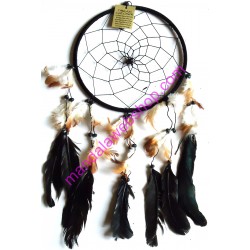 Attrape Rêves (Dreamcatcher) - Finition Noire - 16 CM