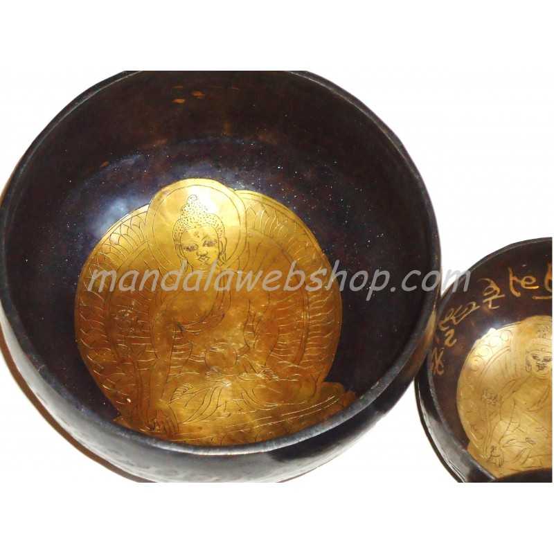 Bol Chantant Tibétain Gravé FAIT MAIN 14 CM 