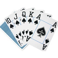 Cartes POKER COPAG 100% Plastique JUMBO Index 4  Bleu