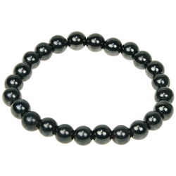 Pulsera de hematita con cuentas redondas de 8 mm