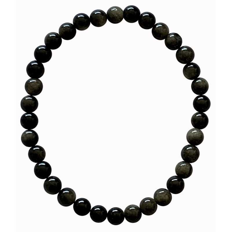 Armband aus goldenen Obsidianperlen, 6 mm