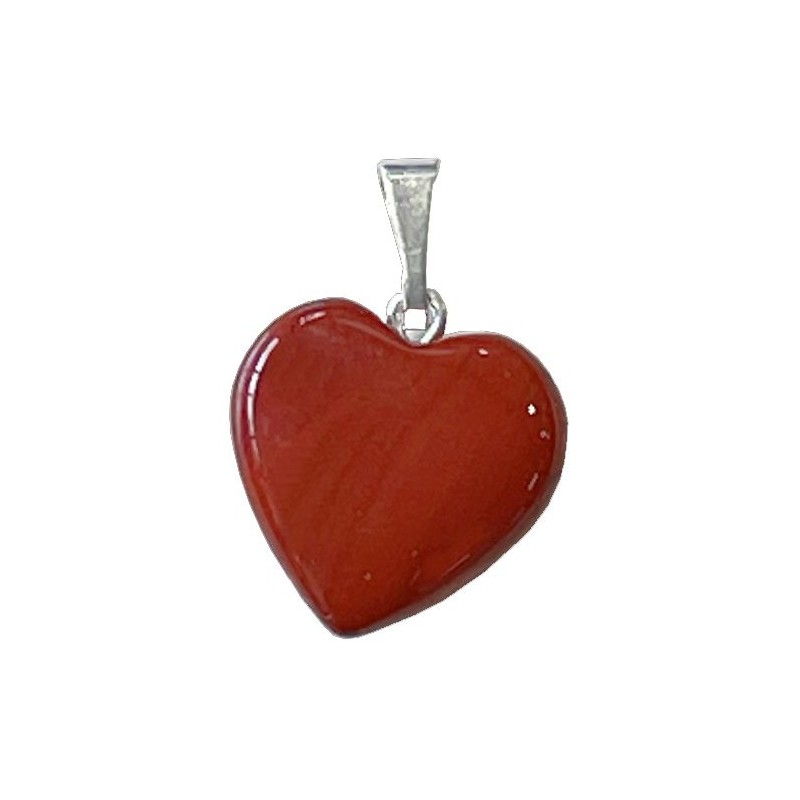 Red Jasper Heart Pendant 15mm