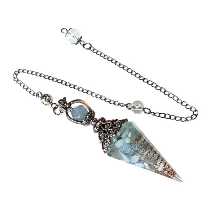 Aquamarine Orgonite Pendulum