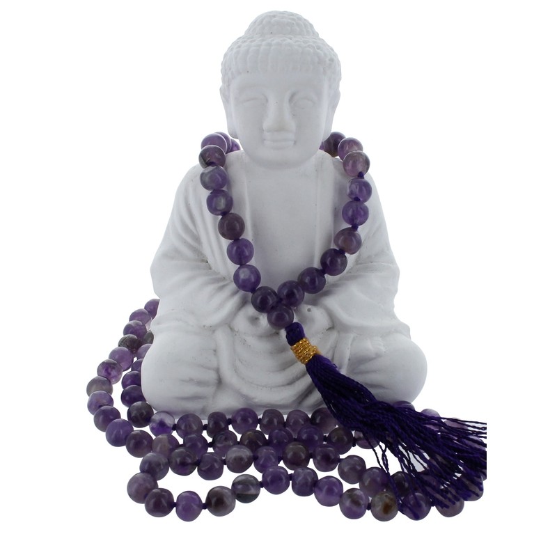 Amethyst Mala Necklace 108 Beads