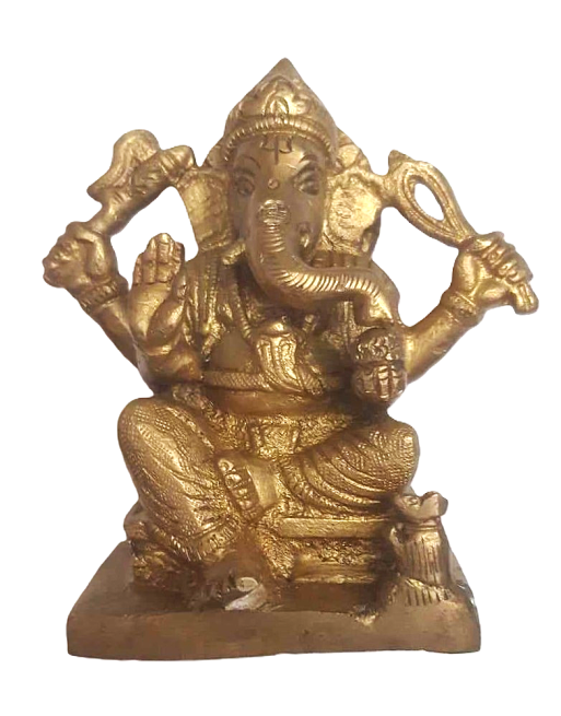 Ganesh Statuette Laiton Signe Bienvenue chez Mandala