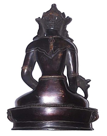 Tibetan Buddha Statuette Blackened Brass