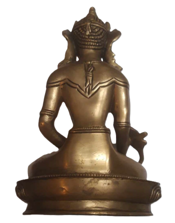 Bouddha Tibétain Statuette Laiton Doré 21 cm chez Mandala