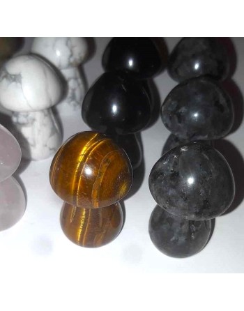 Funghi scolpiti in pietre naturali