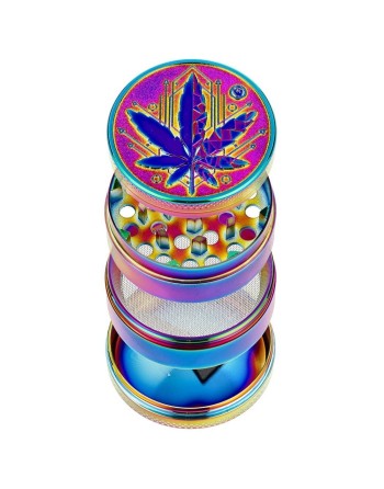 Grinder Fire-Flow Rainbow Geometrical Leaf 50MM chez Mandala