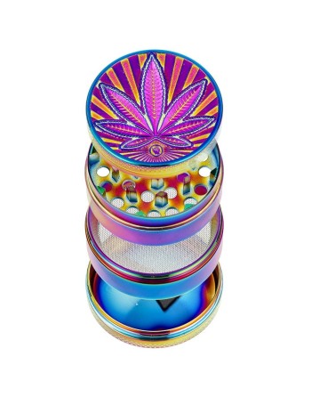 Grinder 4 Parts Fire-Flow Highlife Leaf 50MM