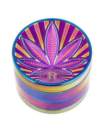 Grinder Fire-Flow Rainbow Highlife Leaf 50MM chez Mandala