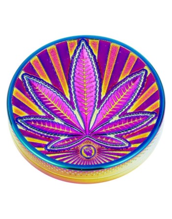 Grinder Fire-Flow Rainbow Highlife Leaf 50MM chez Mandala