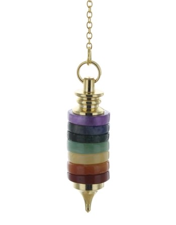 Pendolo in pietra 7 chakra realizzato a mano