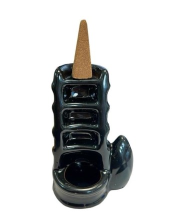 Porta incenso a riflusso in ceramica a forma di scala a cascata 10 cm
