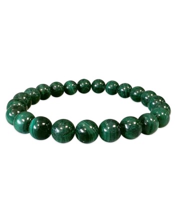 Pulsera de malaquita con cuentas redondas de 8 mm