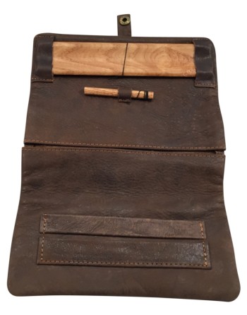Blague à Tabac - Pour Format Slim -  KAVATZA Cuir Marron