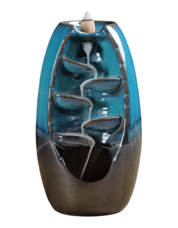 Backflow Ceramic Incense Holder Blue - Brown 20cm