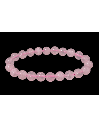Bracciale Quarzo Rosa Perle Tonde 8MM