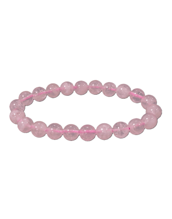 Bracciale Quarzo Rosa Perle Tonde 8MM