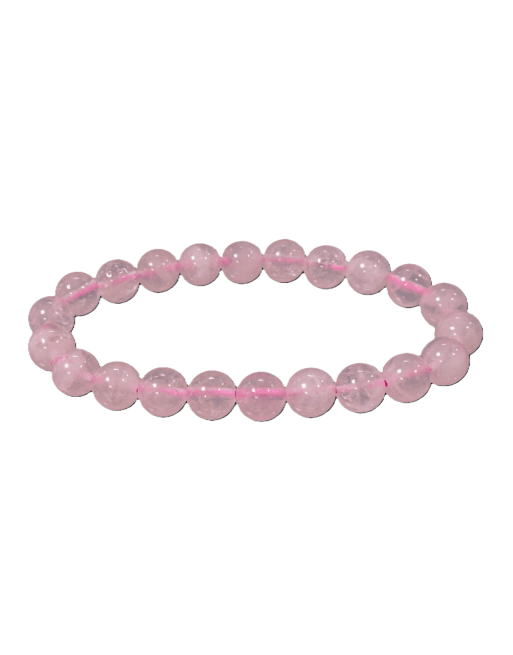 Bracelet Quartz Rose Perles Rondes 8MM Chez Mandala