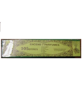Encens Indien 105 bâtonnets 7 Parfums différents Chez Mandala