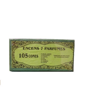 Indisches Räucherstäbchen, 105 Kegel, 7 Düfte