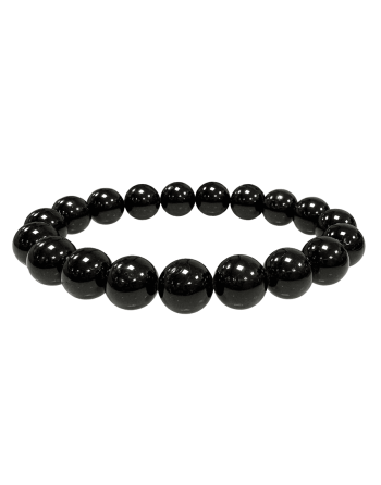 Bracciale Perline Tormalina Nera 10MM