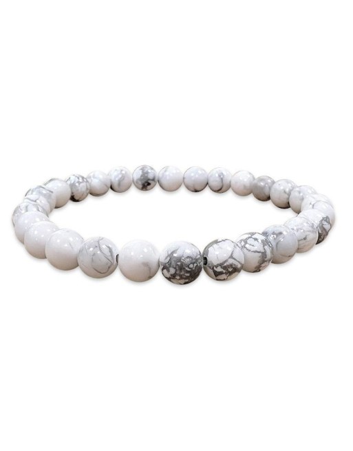 Howlite Round Beads Bracelet 6 mm