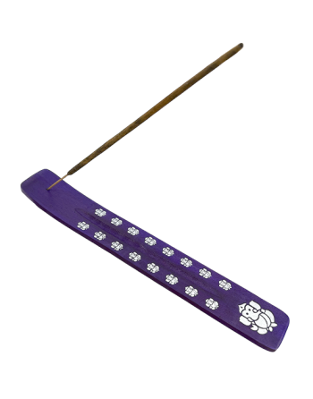 Porta incenso in legno colorato Ski 25 cm