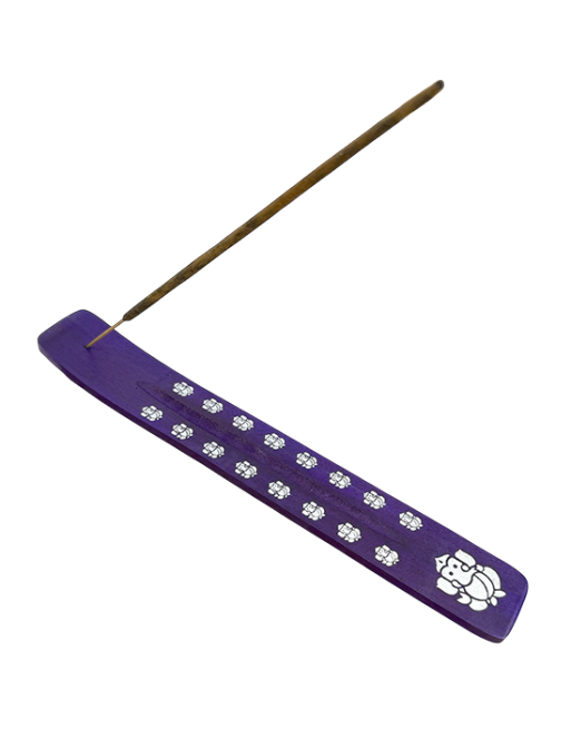 Porta incenso in legno colorato Ski 25 cm