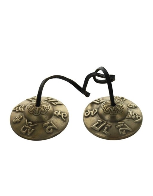 Cymbales Tibétaines Bronze Gravure Mantra Petit Modèle Cymbales Tibétaines Bronze Gravure Mantra Petit Modèle