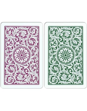 Copag 2 Spielkarten, Grün und Burgunderrot, 100 % Kunststoff, in einer Schachtel